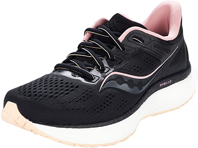 Women's Saucony Hurricane 23, Black/Rose, 9.5 D Wide
