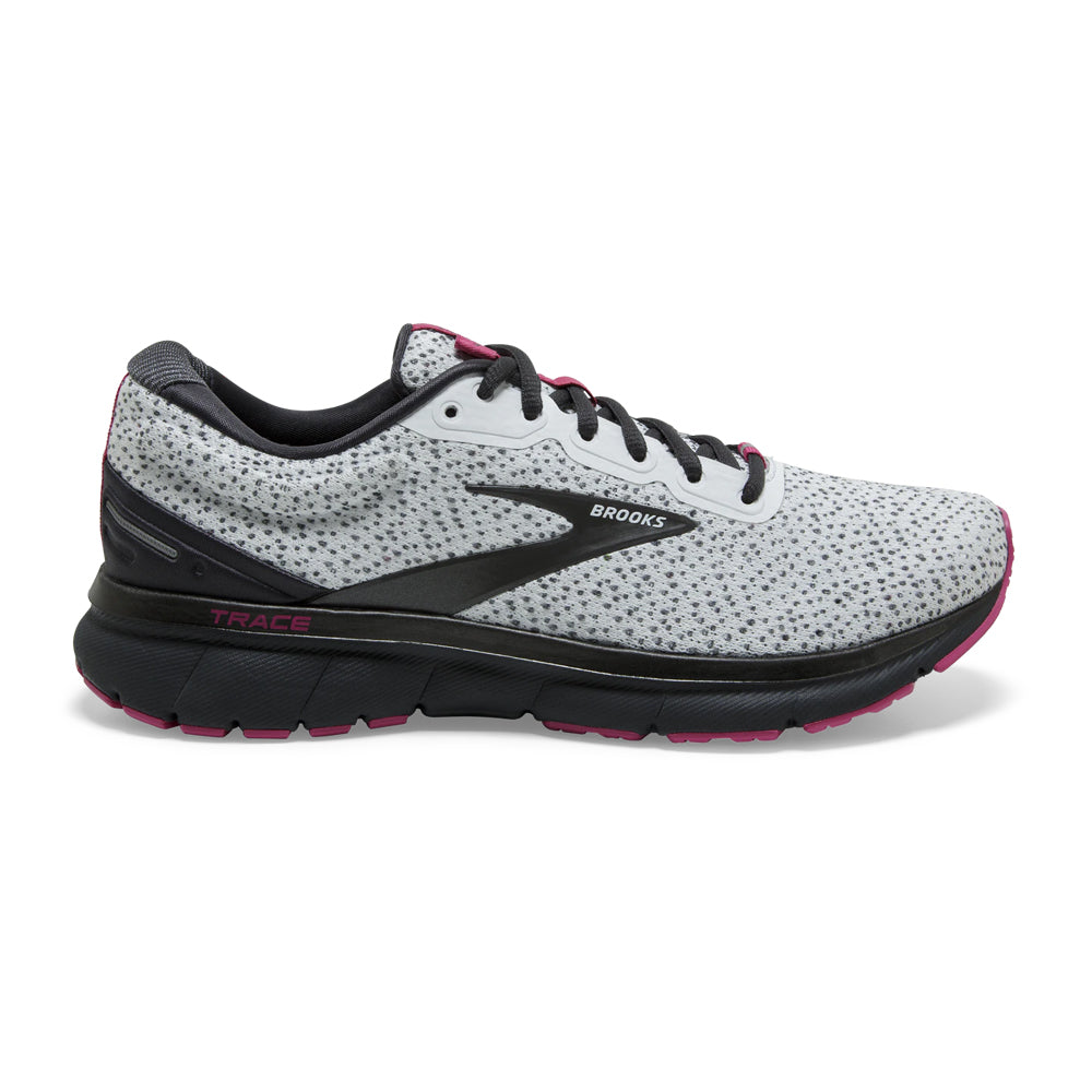 Women's Brooks Trace, Ebony/White/Pink, 11 B Medium