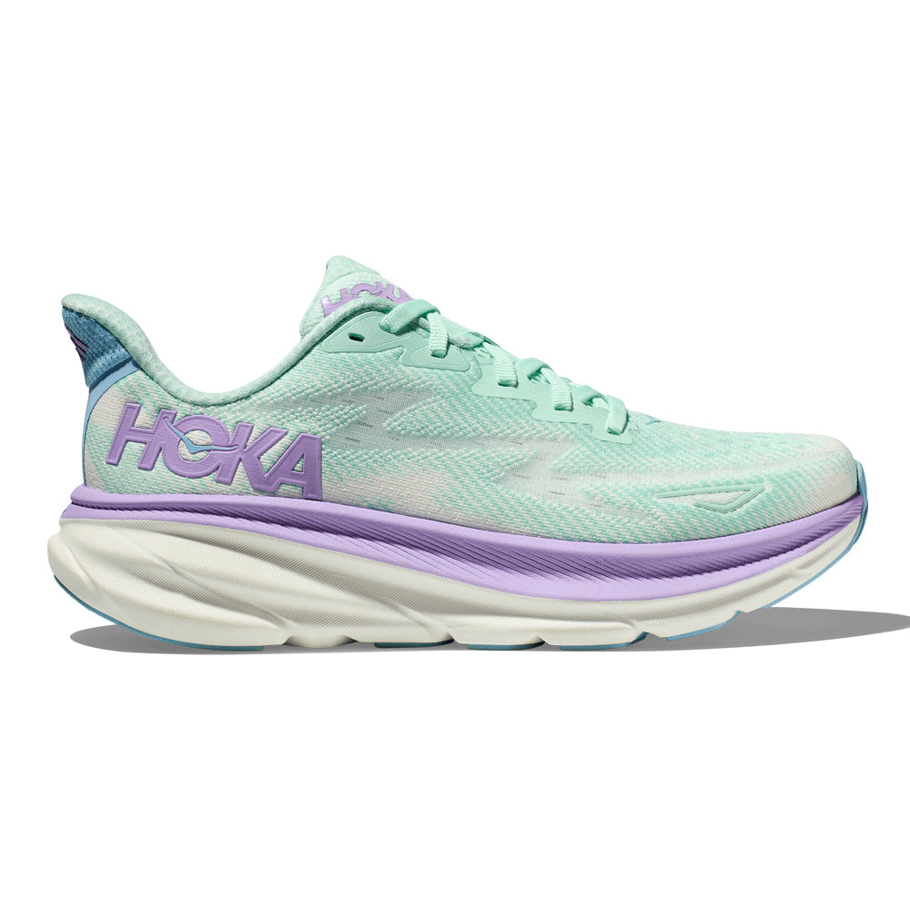 Women's Hoka One One Clifton 9, Sunlit Ocean/Lilac Mist, 7.5 B Medium