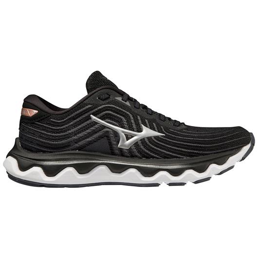 Women's Mizuno Wave Horizon 6, Black/Silver, 8 D Wide