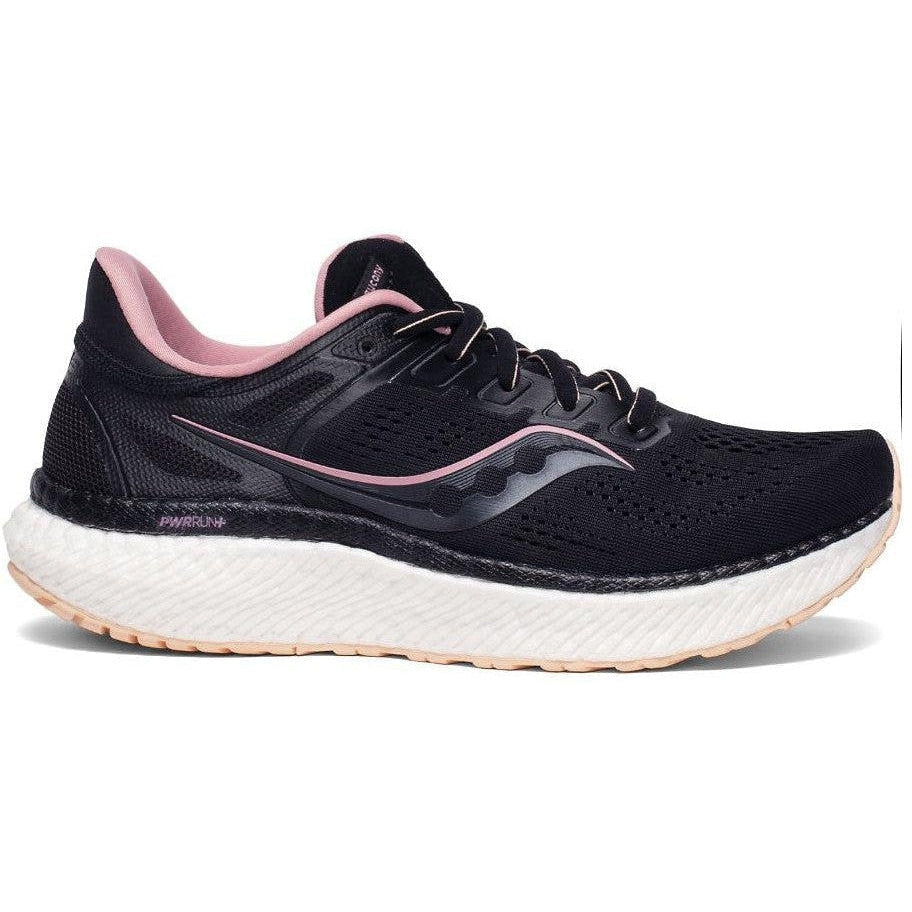 Women's Saucony Hurricane 23, Black/Rosewater, 7 D Wide