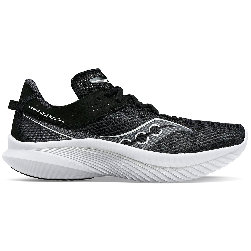 Women's Saucony Kinvara 14, Black/White, 7 D Wide