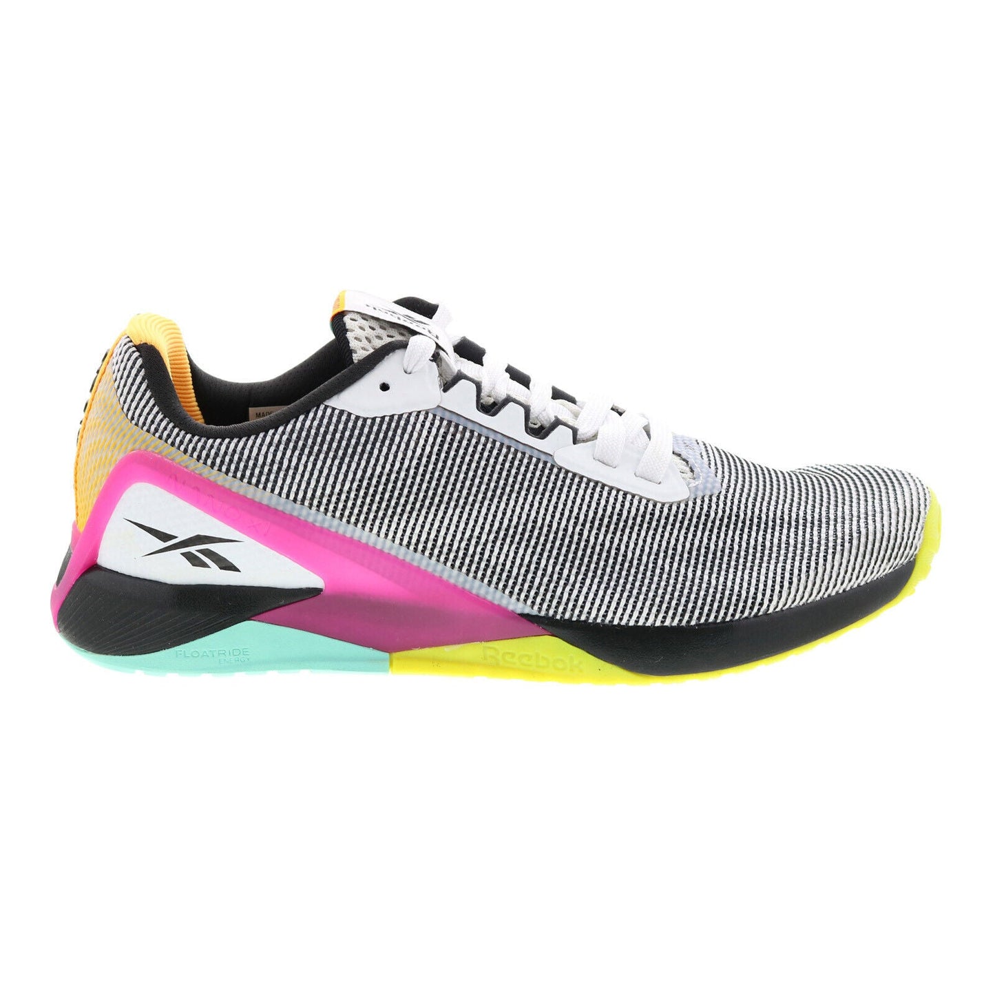 Women's Reebok Nano X1 Grit, White/Core Black/Pursuit Pink, 11 B Medium