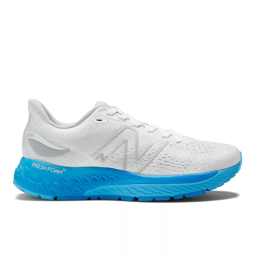 Women's New Balance Fresh Foam X 880v12, White/Vibrant Sky/Serene Blue, 7.5 B Medium
