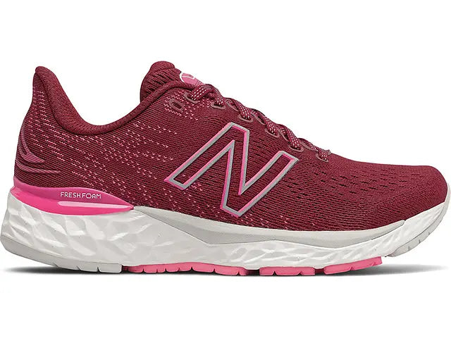 Women's New Balance Fresh Foam 880 v11, Garnet/Pink Glo, 11 B Medium