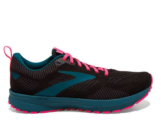 Women's Brooks Revel 5, Black/Blue/Pink, 7.5 B Medium