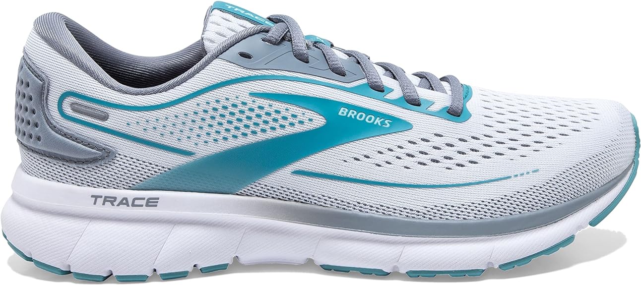 Women's Brooks Trace 2, White/Grey/Porcelain, 7.5 B Medium