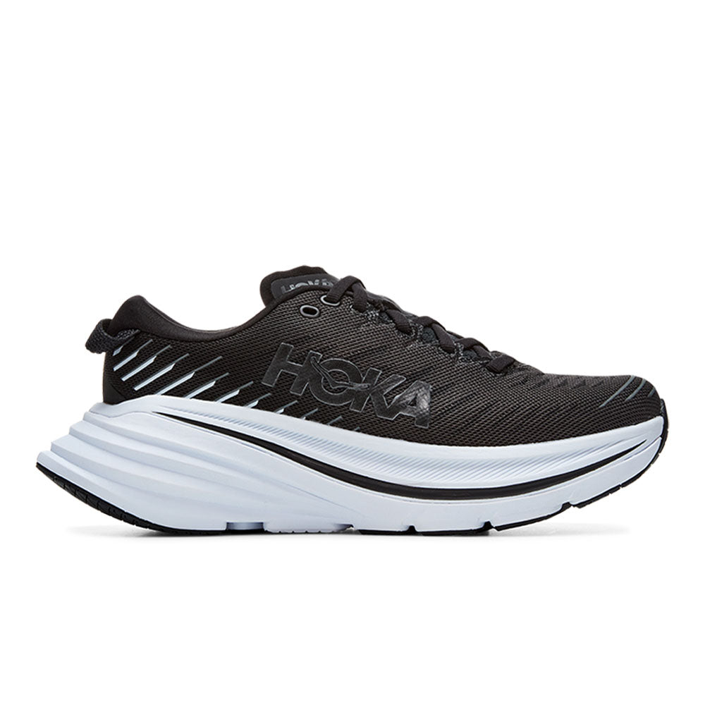 Women's HOKA ONE ONE Bondi X, Black/White, 10.5 B Medium