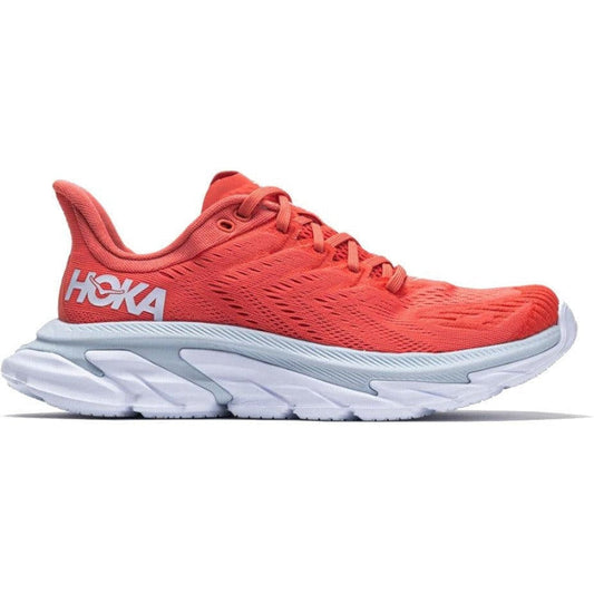 Women's Hoka One One Clifton Edge, Hot Coral/White, 10 B Medium