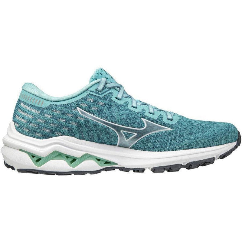 Women's Mizuno Wave Inspire 17 Waveknit, Dusty Turquoise/White, 6.5 B Medium