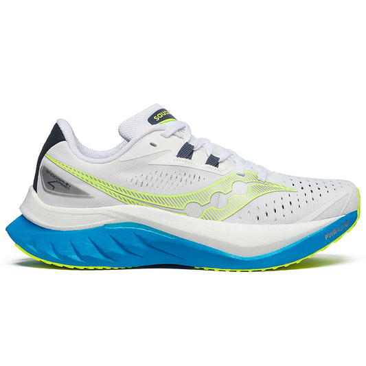 Women's Saucony Endorphin Speed 4, White/Viziblue, 9 B Medium