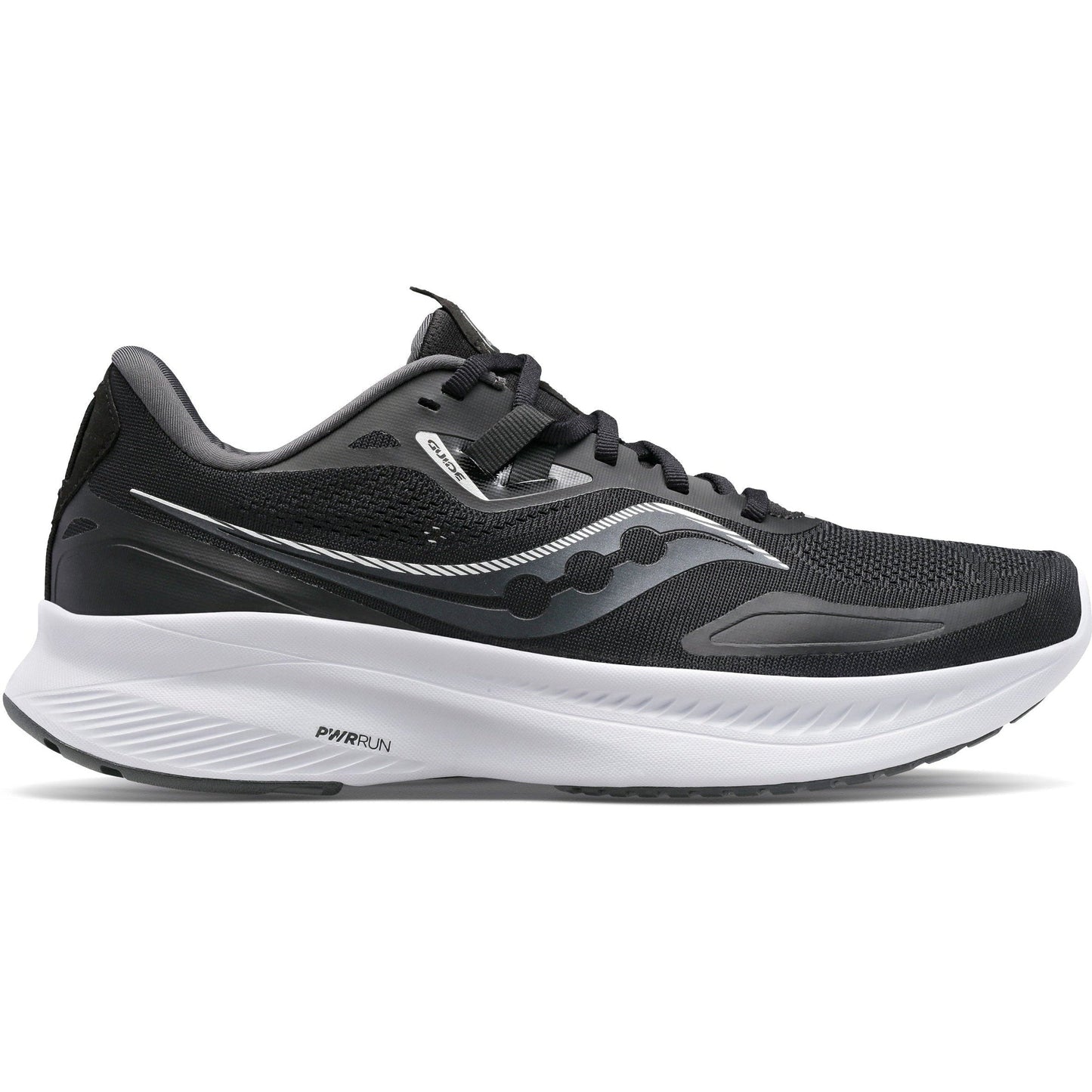 Women's Saucony Guide 15, Black/White, 6 D Wide