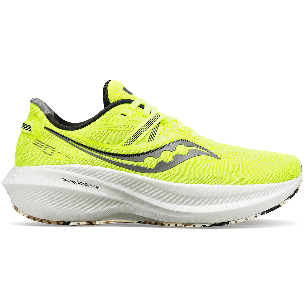 Women's Saucony Triumph 20, Citron/Black, 9.5 B Medium