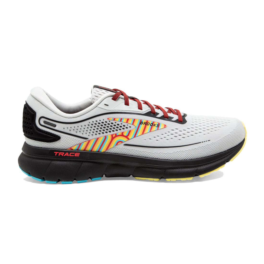 Women's Brooks Trace 2, Grey/Black/Limelight, 7 B Medium