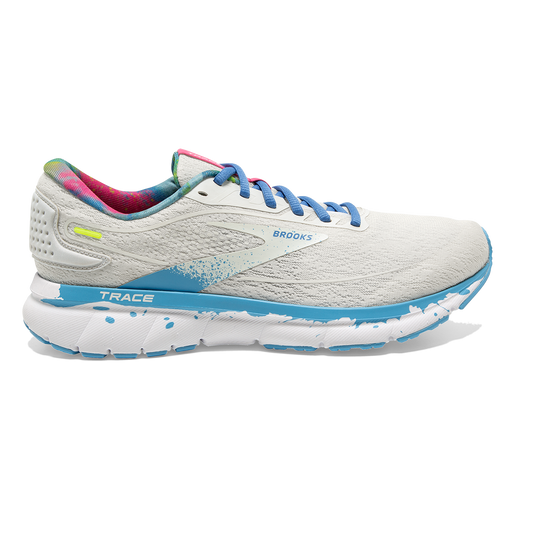 Women's Brooks Trace 2, White/Gray/Alaskan Blue, 8.5 B Medium