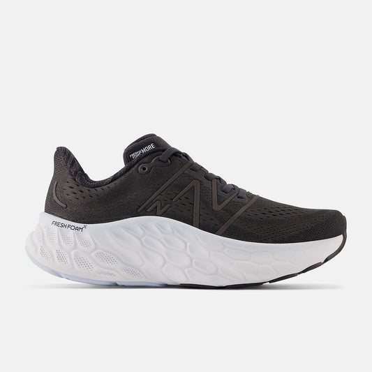 Women's New Balance Fresh Foam X More v4, Black/Starlight, 10 2E Extra Wide