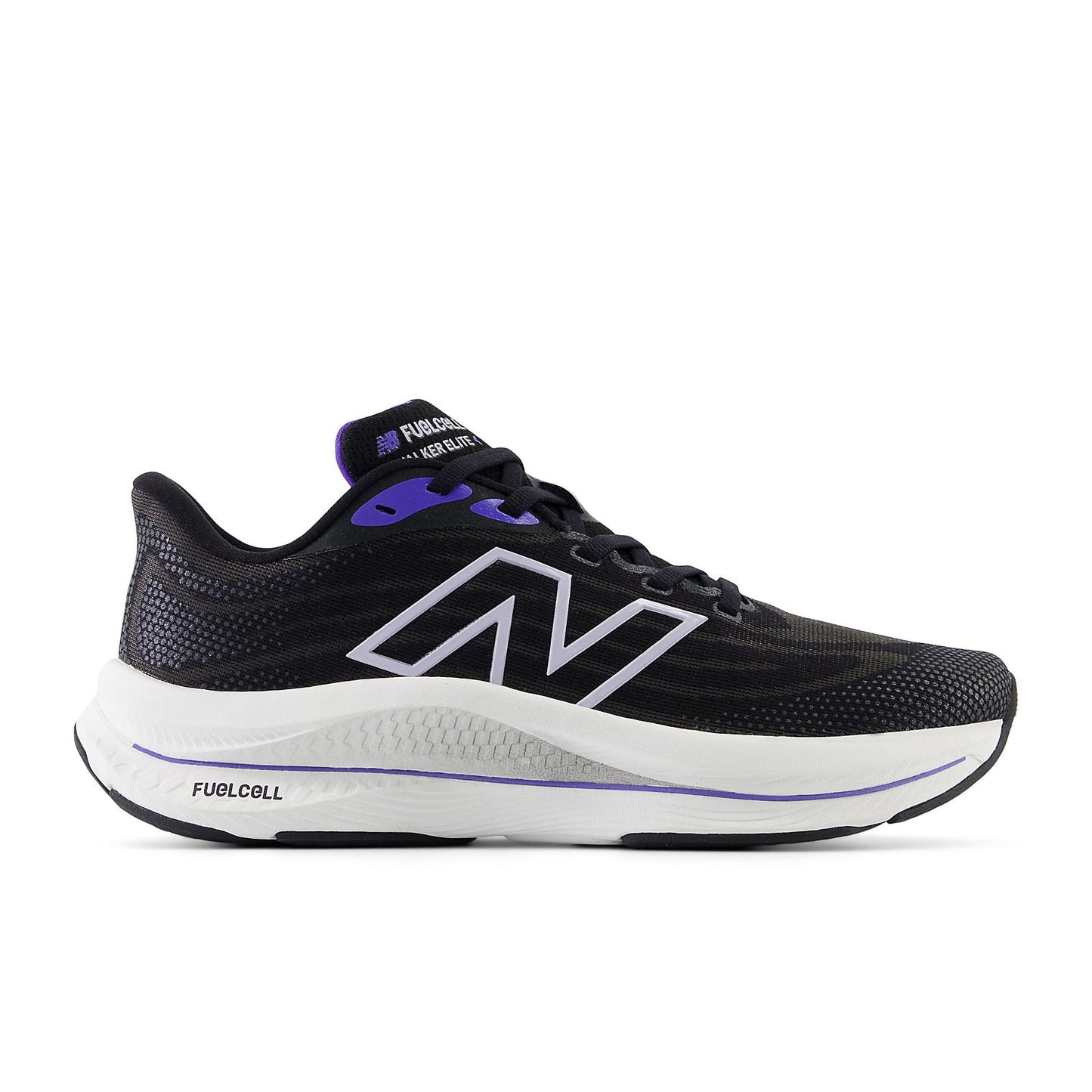 Women's New Balance FuelCell Walker Elite, Black/Electric Indigo/Grey Violet, 9 B Medium